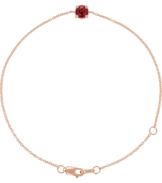 Brc925 Bracelet Set 14K Rose Round Lab-Grown Ruby 4 Mm 6 12-7 12 In Polished Lab-Grown Ruby Solitaire Bracelet