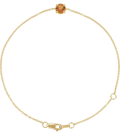 Brc925 Bracelet Set 14K Yellow Round Natural Citrine 4 Mm 6 12-7 12 In Polished Natural Citrine Solitaire Bracelet