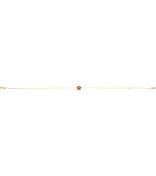 Brc925 Bracelet Set 14K Yellow Round Natural Citrine 4 Mm 6 12-7 12 In Polished Natural Citrine Solitaire Bracelet
