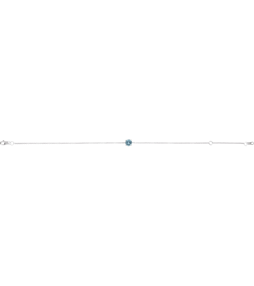 Brc925 Bracelet Set Sterling Silver Round Natural Aquamarine 4 Mm 6 12-7 12 In Polished Natural Aquamarine Solitaire Bracelet