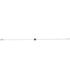 Brc925 Bracelet Set 14K White Round Lab-Grown Blue Sapphire 4 Mm 6 12-7 12 In Polished Lab-Grown Blue Sapphire Solitaire Bracelet