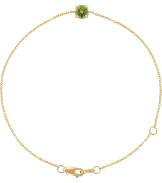 Brc925 Bracelet Set 14K Yellow Round Natural Peridot 4 Mm 6 12-7 12 In Polished Natural Peridot Solitaire Bracelet