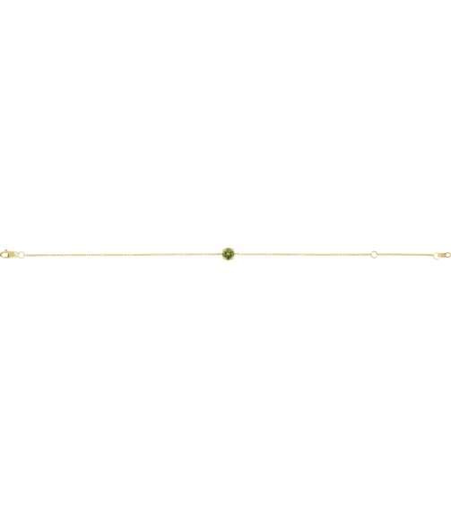 Brc925 Bracelet Set 14K Yellow Round Natural Peridot 4 Mm 6 12-7 12 In Polished Natural Peridot Solitaire Bracelet