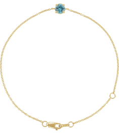Brc925 Bracelet Set 14K Yellow Round Natural Blue Zircon 4 Mm 6 12-7 12 In Polished Natural Zircon Solitaire Bracelet