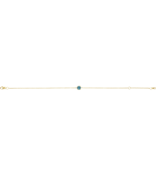 Brc925 Bracelet Set 14K Yellow Round Natural Blue Zircon 4 Mm 6 12-7 12 In Polished Natural Zircon Solitaire Bracelet