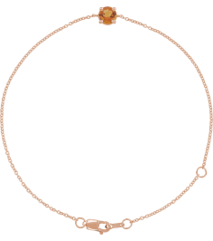 Brc925 Bracelet Set 14K Rose Round Natural Citrine 4 Mm 6 12-7 12 In Polished Natural Citrine Solitaire Bracelet