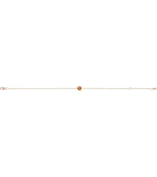 Brc925 Bracelet Set 14K Rose Round Natural Citrine 4 Mm 6 12-7 12 In Polished Natural Citrine Solitaire Bracelet