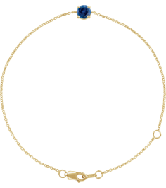 Brc925 Bracelet Set 14K Yellow Round Lab-Grown Blue Sapphire 4 Mm 6 12-7 12 In Polished Lab-Grown Blue Sapphire Solitaire Bracelet