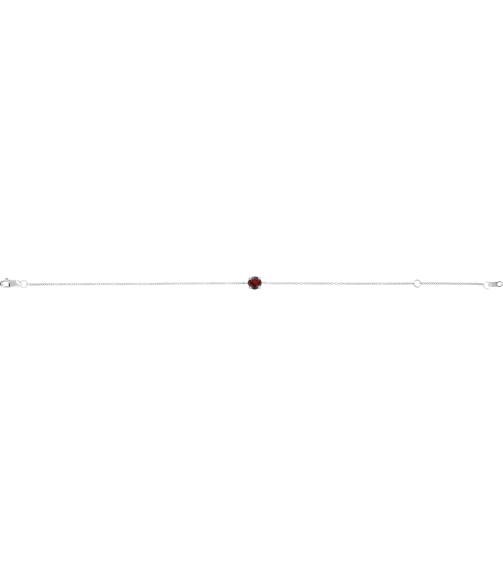 Brc925 Bracelet Set Sterling Silver Round Natural Mozambique Garnet 4 Mm 6 12-7 12 In Polished Natural Mozambique Garnet Solitaire Bracelet