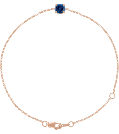 Brc925 Bracelet Set 14K Rose Round Natural Blue Sapphire 4 Mm 6 12-7 12 In Polished Natural Blue Sapphire Solitaire Bracelet