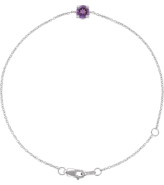 Brc925 Bracelet Set Sterling Silver Round Natural Amethyst 4 Mm 6 12-7 12 In Polished Natural Amethyst Solitaire Bracelet