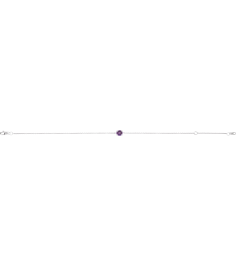 Brc925 Bracelet Set Sterling Silver Round Natural Amethyst 4 Mm 6 12-7 12 In Polished Natural Amethyst Solitaire Bracelet