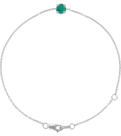 Brc925 Bracelet Set Sterling Silver Round Natural Emerald 4 Mm 6 12-7 12 In Polished Natural Emerald Solitaire Bracelet