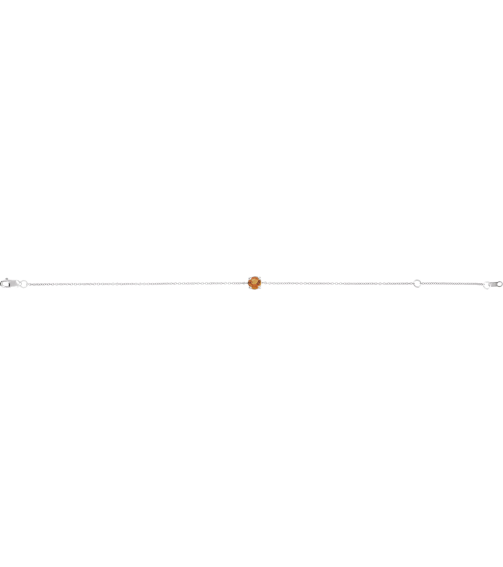 Brc925 Bracelet Set Sterling Silver Round Natural Citrine 4 Mm 6 12-7 12 In Polished Natural Citrine Solitaire Bracelet