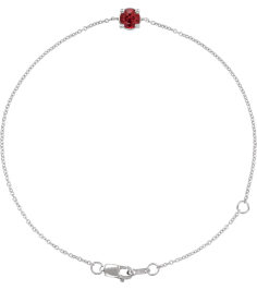 Brc925 Bracelet Set Sterling Silver Round Lab-Grown Ruby 4 Mm 6 12-7 12 In Polished Lab-Grown Ruby Solitaire Bracelet