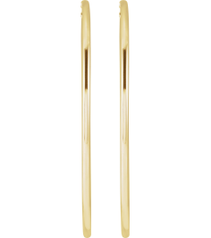 20270 Earring 14K Yellow 60 Mm 2 Mm Pair Catch Polished Round Tube Hoop Earrings