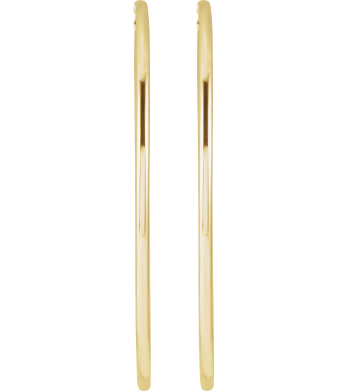 20270 Earring 14K Yellow 60 Mm 2 Mm Pair Catch Polished Round Tube Hoop Earrings