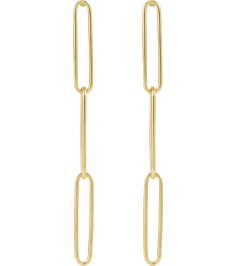 689031 Earring 14K Yellow 39.2 X 2.8 Mm Pair Friction Backs Included Polished Paperclip-Style Earrings
