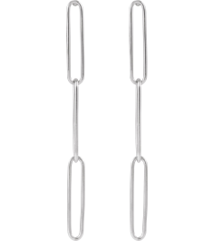 689031 Earring 14K White 39.2 X 2.8 Mm Pair Friction Backs Included Polished Paperclip-Style Earrings