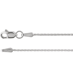 Ch164 Rhodium-Plated Sterling Silver Wheat 1.05 Mm 18 In Lobster Clasp Diamond-Cut Diamond-Cut Wheat Chain