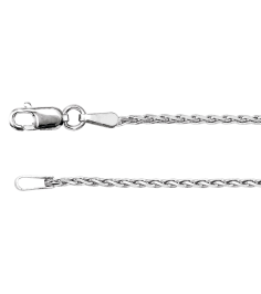Ch164 Rhodium-Plated Sterling Silver Wheat 1.05 Mm 18 In Lobster Clasp Diamond-Cut Diamond-Cut Wheat Chain