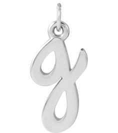 88516 Pendant 14K White Initial G 12.25 X 6.25 Mm Polished Petite Initial Pendant