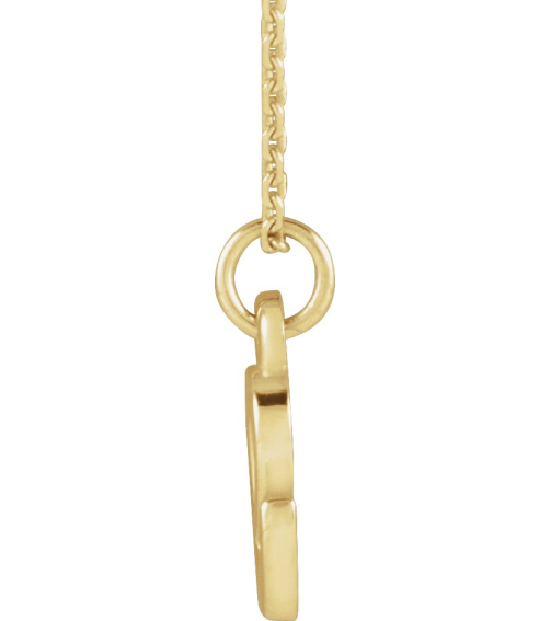 88516 Necklace 14K Yellow Initial E 7.95 X 6 Mm 16 In Polished Petite Initial Necklace