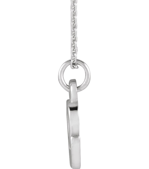 88516 Necklace 14K White Initial E 7.95 X 6 Mm 16 In Polished Petite Initial Necklace