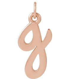 88516 Pendant 14K Rose Initial G 12.25 X 6.25 Mm Polished Petite Initial Pendant