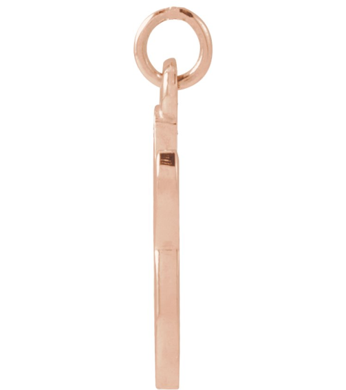 88516 Pendant 14K Rose Initial G 12.25 X 6.25 Mm Polished Petite Initial Pendant
