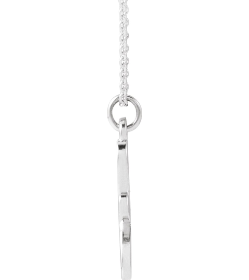88516 Necklace 14K White Initial F 12.9 X 5.45 Mm 16 In Polished Petite Initial Necklace