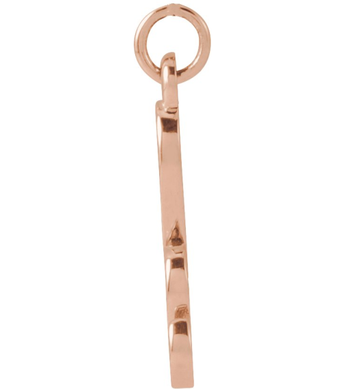 88516 Pendant 14K Rose Initial H 12.4 X 7.6 Mm Polished Petite Initial Pendant