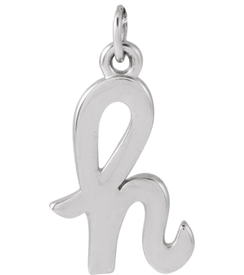 88516 Pendant Platinum Initial H 12.4 X 7.6 Mm Polished Petite Initial Pendant