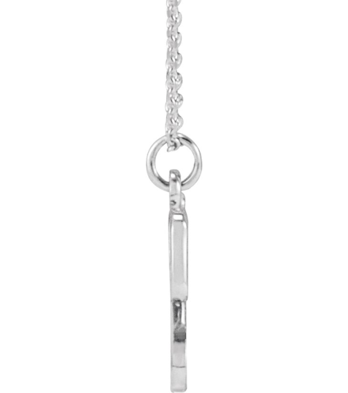 88516 Necklace 14K White Initial Y 11.2 X 5.8 Mm 16 In Polished Petite Initial Necklace