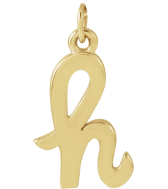 88516 Pendant 14K Yellow Initial H 12.4 X 7.6 Mm Polished Petite Initial Pendant