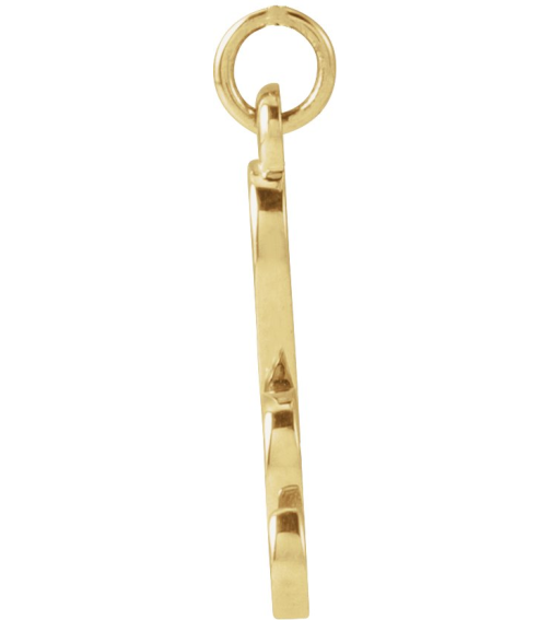 88516 Pendant 14K Yellow Initial H 12.4 X 7.6 Mm Polished Petite Initial Pendant