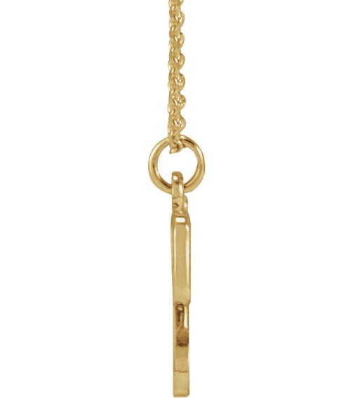 88516 Necklace 14K Yellow Initial Y 11.2 X 5.8 Mm 16 In Polished Petite Initial Necklace