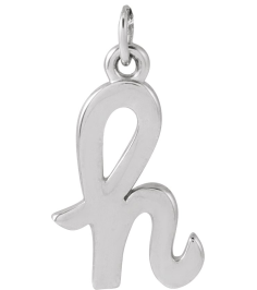 88516 Pendant Sterling Silver Initial H 12.4 X 7.6 Mm Polished Petite Initial Pendant