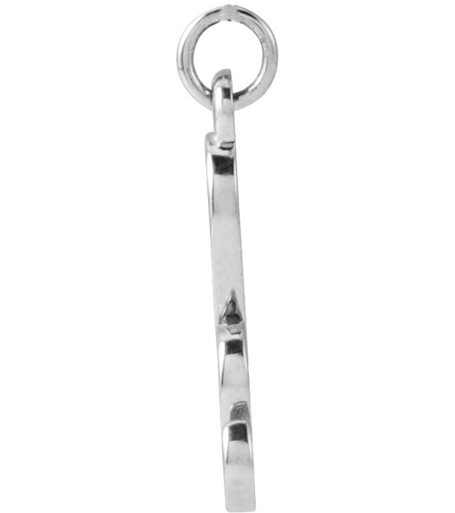 88516 Pendant Sterling Silver Initial H 12.4 X 7.6 Mm Polished Petite Initial Pendant