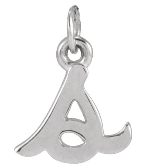88516 Pendant Platinum Initial S 8 X 7.4 Mm Polished Petite Initial Pendant