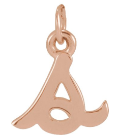 88516 Pendant 14K Rose Initial S 8 X 7.4 Mm Polished Petite Initial Pendant
