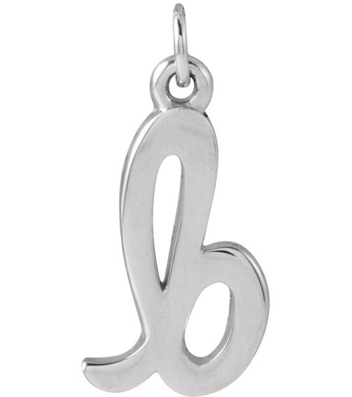 88516 Pendant Sterling Silver Initial B 12.45 X 6.75 Mm Polished Petite Initial Pendant