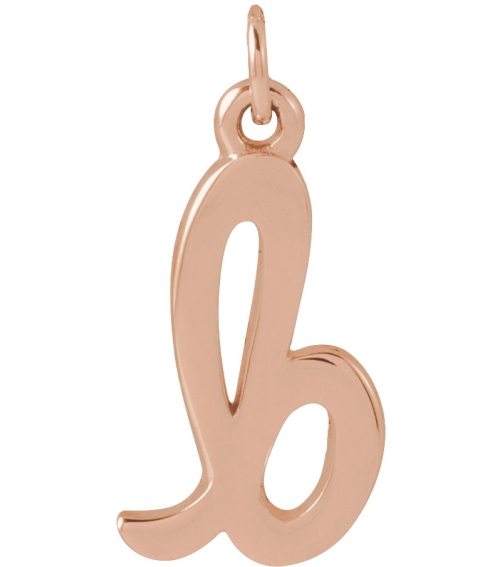 88516 Pendant 14K Rose Initial B 12.45 X 6.75 Mm Polished Petite Initial Pendant