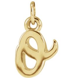 88516 Pendant 14K Yellow Initial O 7.95 X 5.6 Mm Polished Petite Initial Pendant