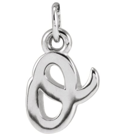 88516 Pendant Sterling Silver Initial O 7.95 X 5.6 Mm Polished Petite Initial Pendant
