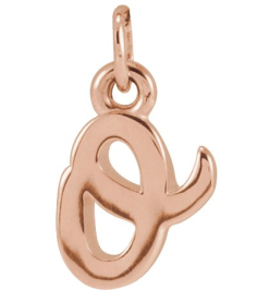 88516 Pendant 14K Rose Initial O 7.95 X 5.6 Mm Polished Petite Initial Pendant