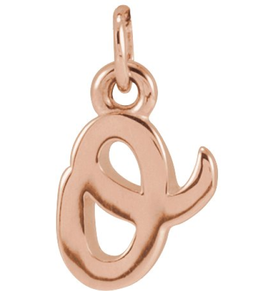 88516 Pendant 14K Rose Initial O 7.95 X 5.6 Mm Polished Petite Initial Pendant