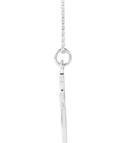 88516 Necklace 14K White Initial J 13.7 X 6 Mm 16 In Polished Petite Initial Necklace