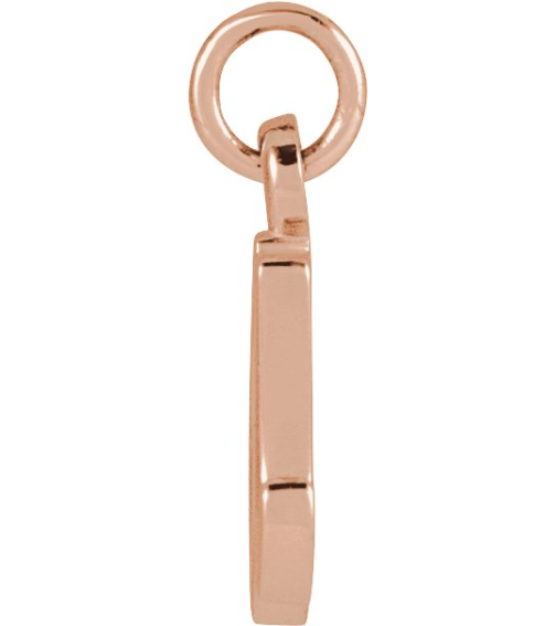 88516 Pendant 14K Rose Initial A 8.25 X 6.75 Mm Polished Petite Initial Pendant