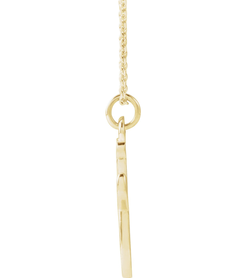 88516 Necklace 14K Yellow Initial J 13.7 X 6 Mm 16 In Polished Petite Initial Necklace